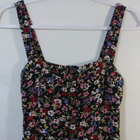 Abercrombie & Fitch Black Floral Overall Jumpsuit Petite Size SP - Picture 2 of 11